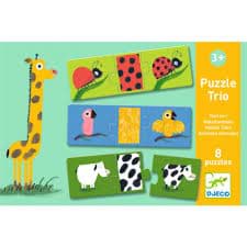 Djeco Üçlü Puzzle / Naked Animals resmi